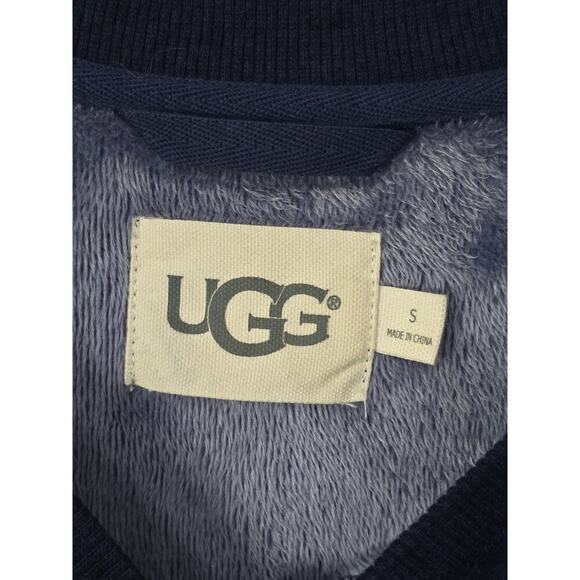 UGG AUSTRALIA Womens Navy MORGAN Zipper Raglan Sleeve Sweatshirt Top Small - Picture 4 of 6